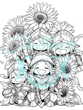 The Sunflower Army Coloring Page product image (1)