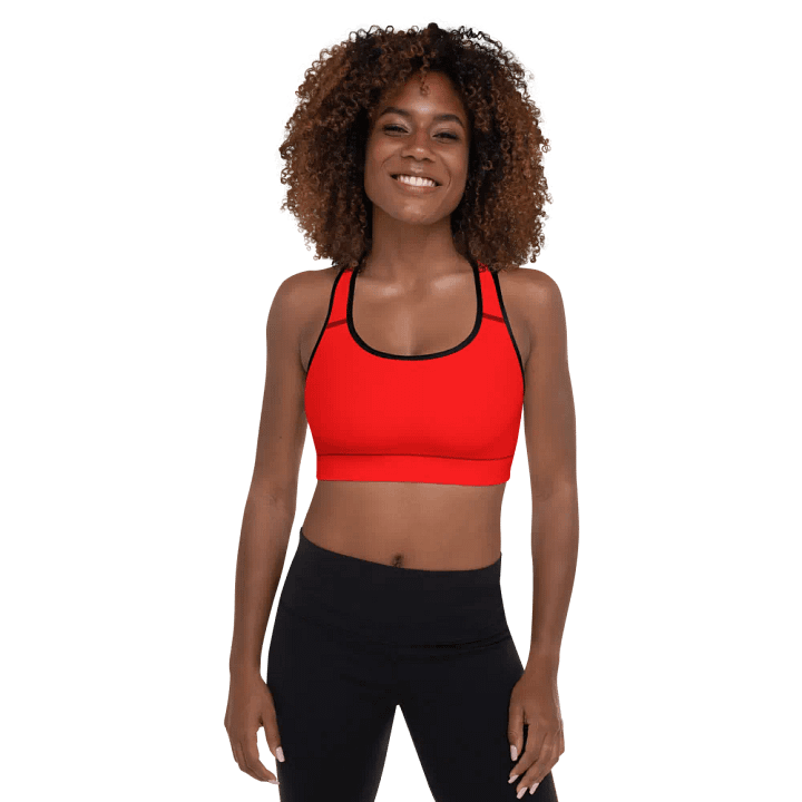 Plain Color Red Padded Sports Bra product image (1)