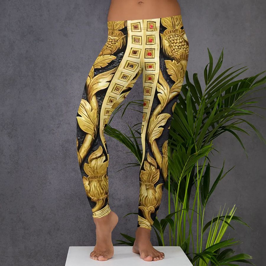 Golden Botanical Elegance Leggings product image (5)