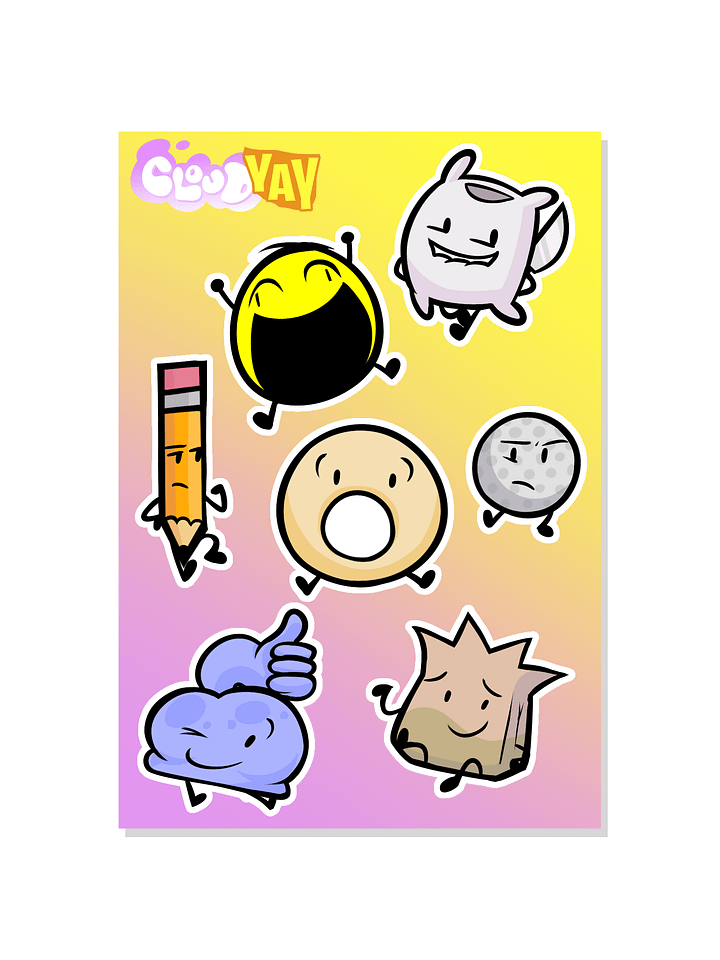 BFDI/TPOT Team CloudYAY Glossy Sticker Sheet product image (1)