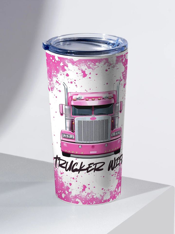 Trucker Wife Pink Semi-Truck Tumbler product image (2)