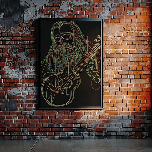 Strings of color, strumming the rythm of creativity. 🎸✨️

#artmeetsmusic #lineart #wall #wallart #art #poster #design #interi...