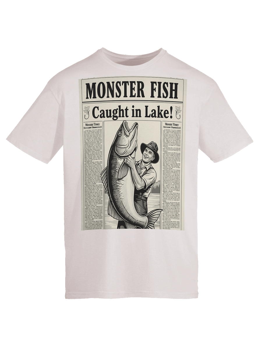 Vintage newspaper - Monster Fish Caught in Lake! T-Shirt product image (53)