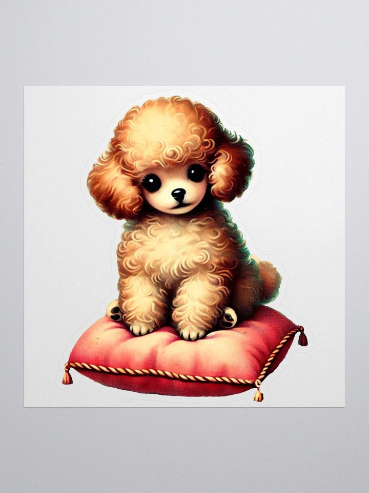 Fluffy Poodle Puppy Dog Kiss Cut Stickers product image (2)