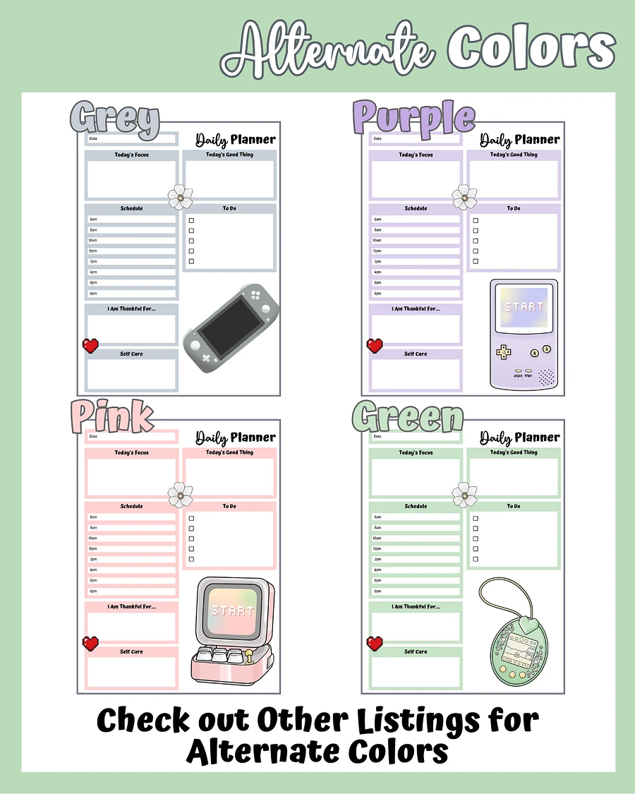Green Printable Planner - Gamer Themed product image (5)