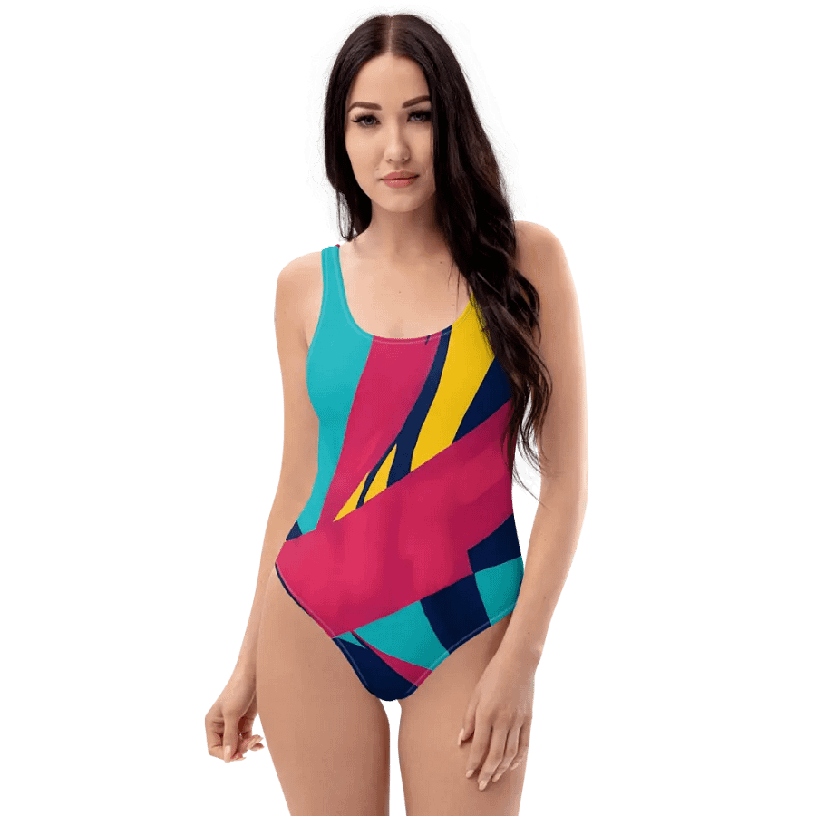 Abstract Lithographic Pattern Design one piece Swimsuit - V10 product image (5)