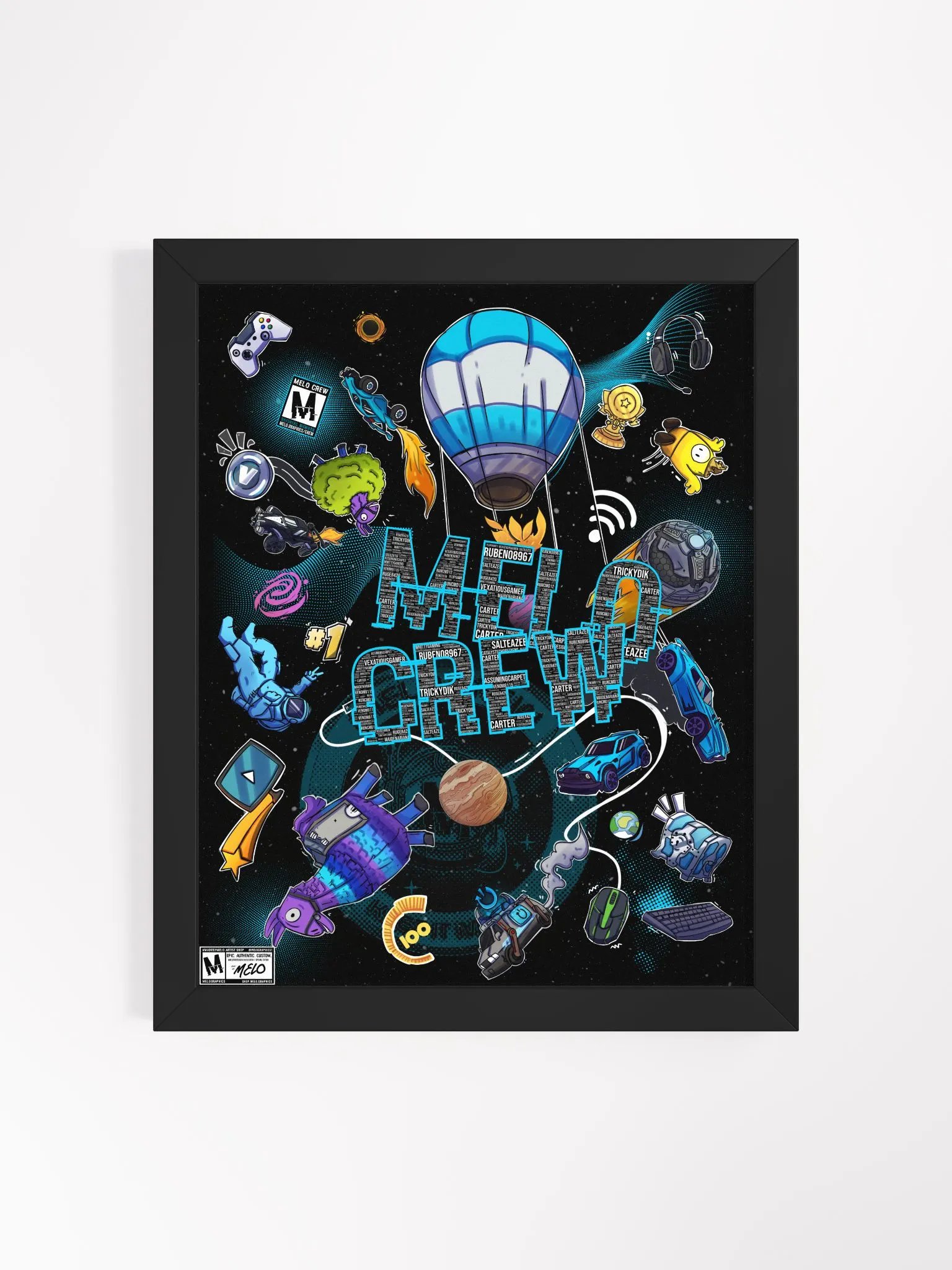 #MELOtober 2024 Personalized MELO CREW Chaos - Framed Poster | #MadeByMELO product image (3)