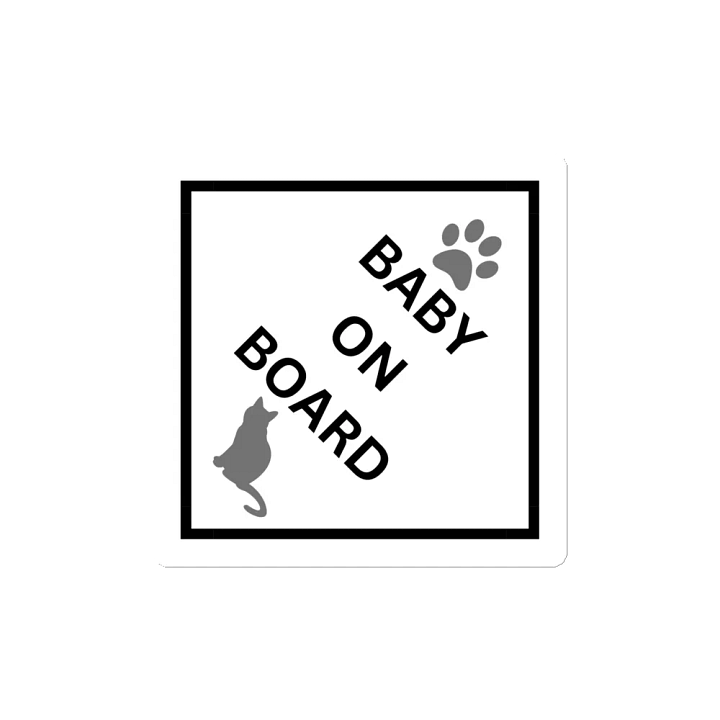 Cat Baby on Board Magnet - Gray on White product image (2)