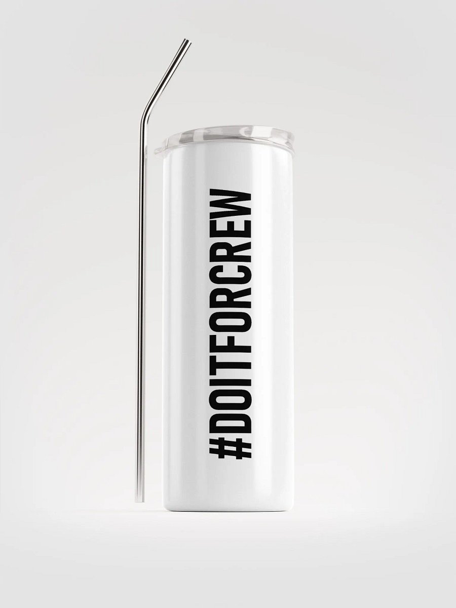 20 oz #DOITFORCREW - High End Travel Tumbler with Straw - White product image (1)