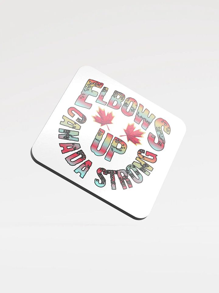Elbows Up Canada Strong Maple Leaf Pride Glossed Coaster product image (2)