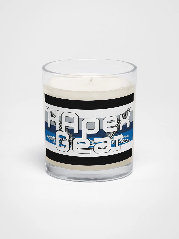 White HApex Gear Black Logo - Soy Wax Candle In A Clear Glass Jar product image (1)