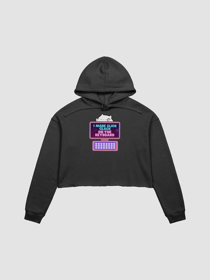Click Clack Bongo Cat Womens Printed Crop Top Hoodie product image (2)