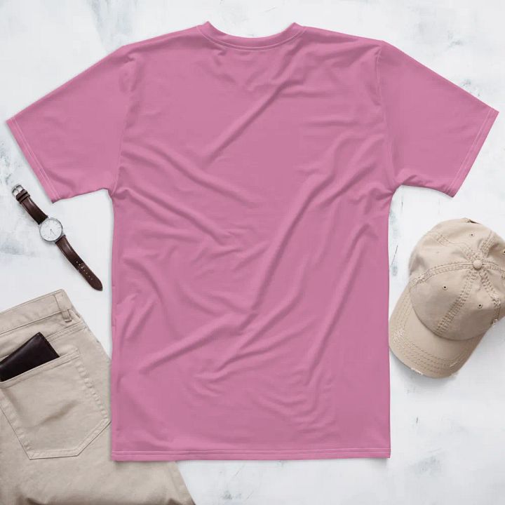Plain Medium Carnation Pink True Summer Men's Crewneck Polyester Heavyweight Premium T-Shirt by Treasure Pie product image (2)