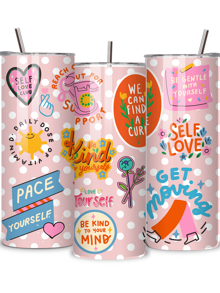 Inspirational Quotes 20oz Skinny Tumbler, Motivational Design, Double-Walled Insulated Stainless Steel, Metal Straw, Gift for Women, Teens, and Positivity product image (1)