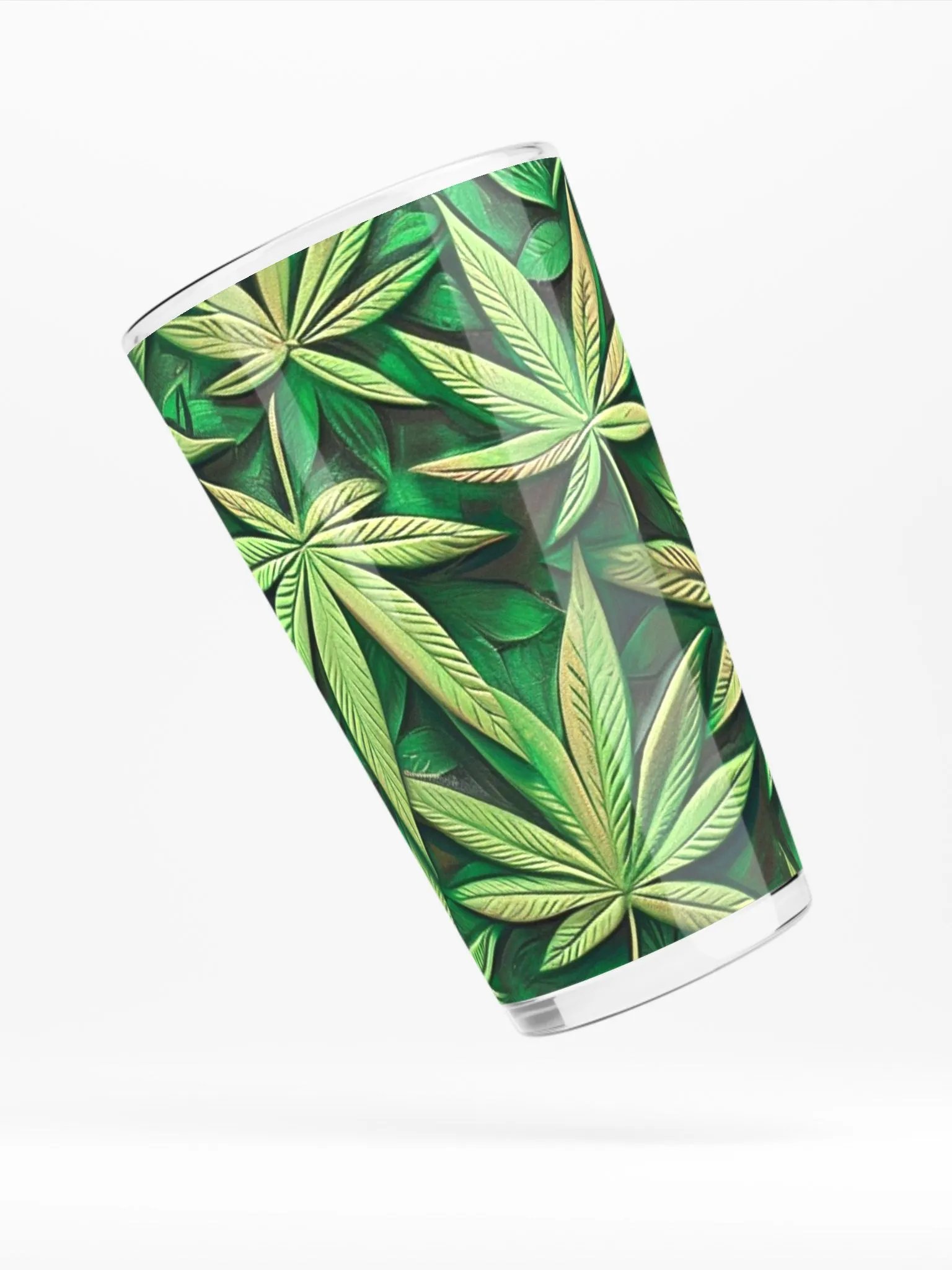 Cannabis Marijuana Leaf Design 16 oz Shaker Glass product image (7)