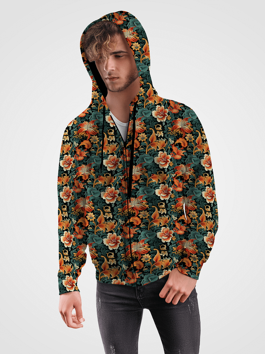 Sunset Flowers | Recycled Unisex ZIP Hoodie product image (1)