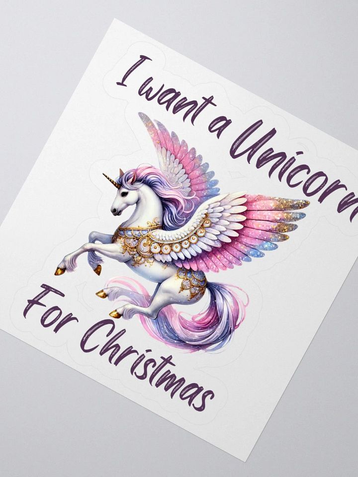 Unicorn Wonderland Christmas Kiss Cut Stickers - Purple product image (4)