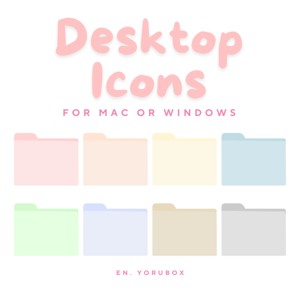 Aesthetic Folder Icons For Mac & Windows product image (1)