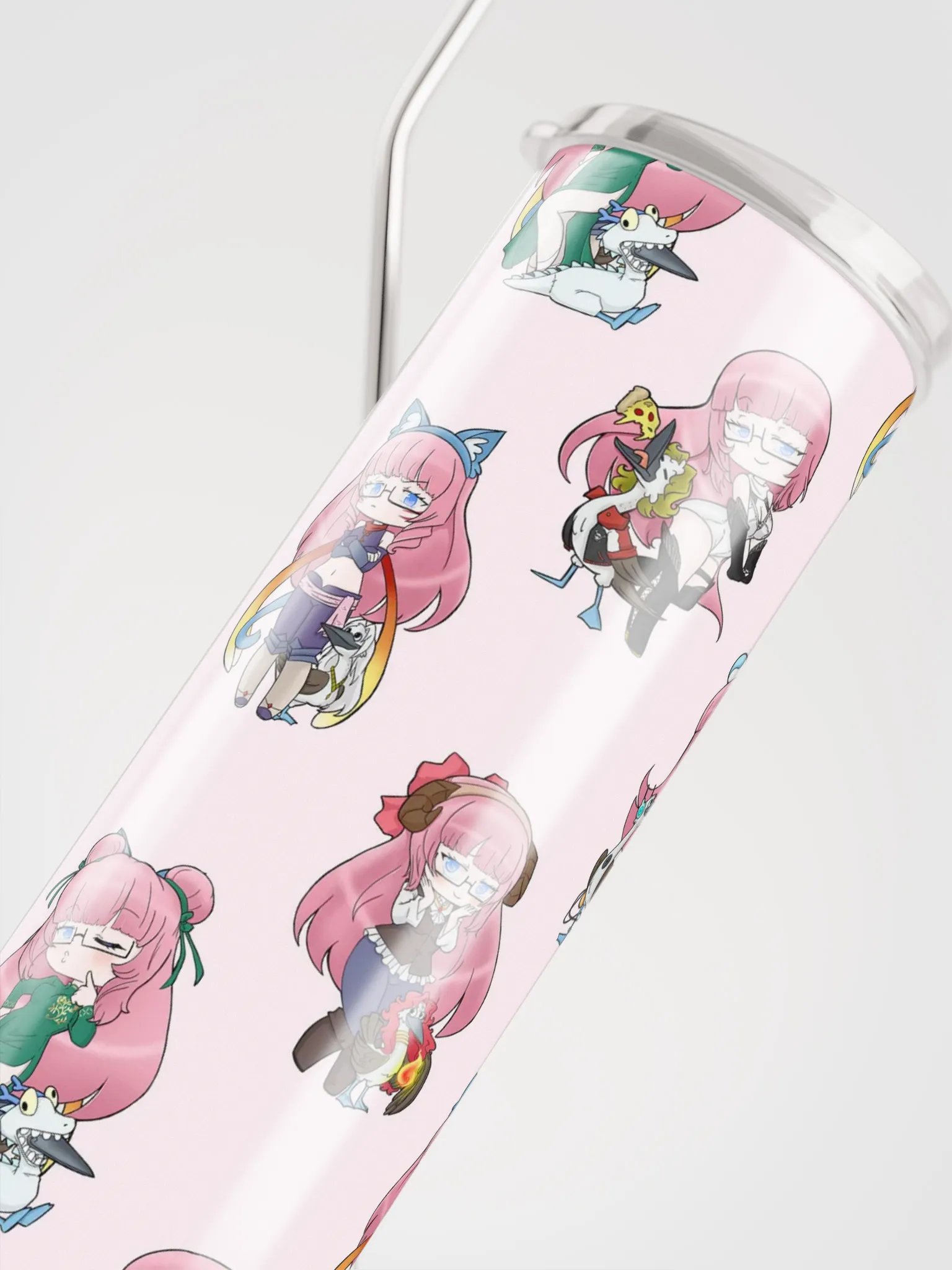 Squeaky's Brainrot Stainless Steel Tumbler - Soft Pink product image (4)
