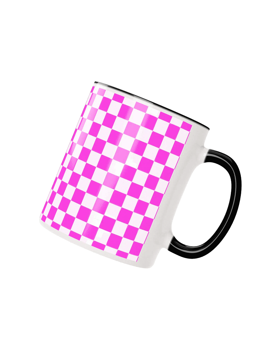 Checkered! Neon Pink and White Checkers Mug product image (3)