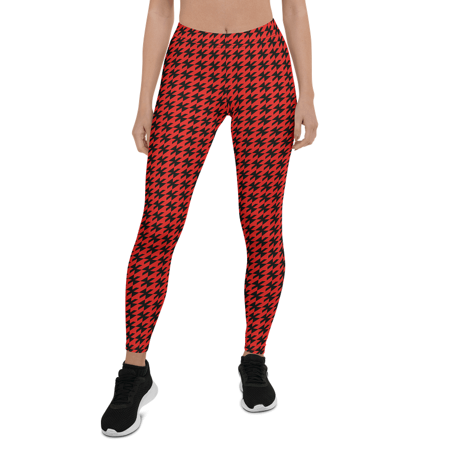 Red Houndstooth Grid All-Over Leggings product image (1)