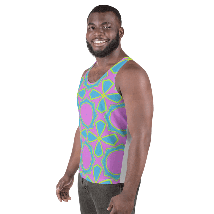 Vibrant Pink and Blue Geometric Print Top product image (2)