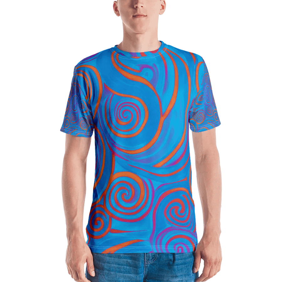 Funky Blue Dreams Liquid Tie-Dye Men's T-shirt product image (9)