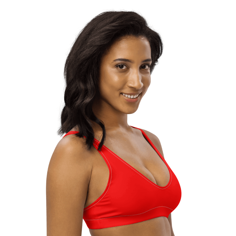 Plain Color Red Padded Bikini Top product image (3)