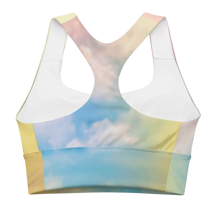 Blur cloud rainbow Design Longline Sports Bra - v10 product image (2)