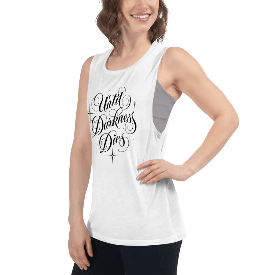 Until Darkness Dies (simple design) Bella+Canvas Women's Flowy Muscle Tank product image (52)