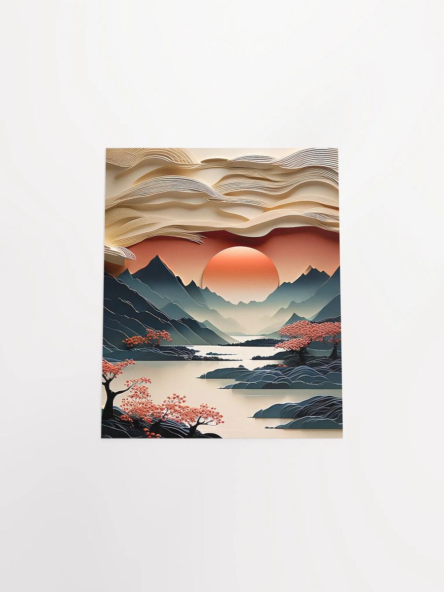 Japandi Art Sunset - Poster - Small and Standard Sizes - 8x10-11x14-12x16-16x20 Inches product image (15)