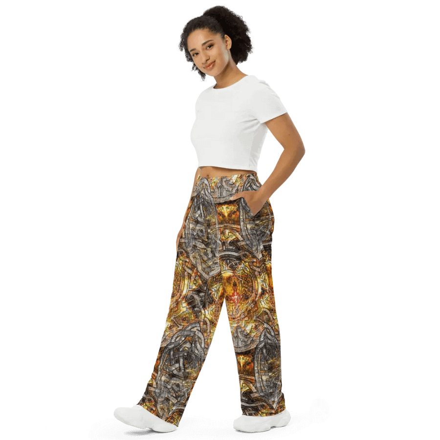 Gold and Silver Celtic Knot Wideleg Pants product image (4)