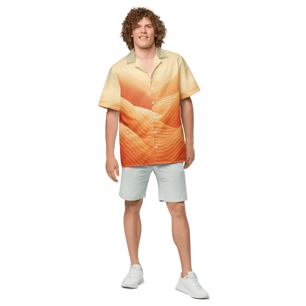 Men's Full-Print Orange Hawaiian Shirt product image (2)