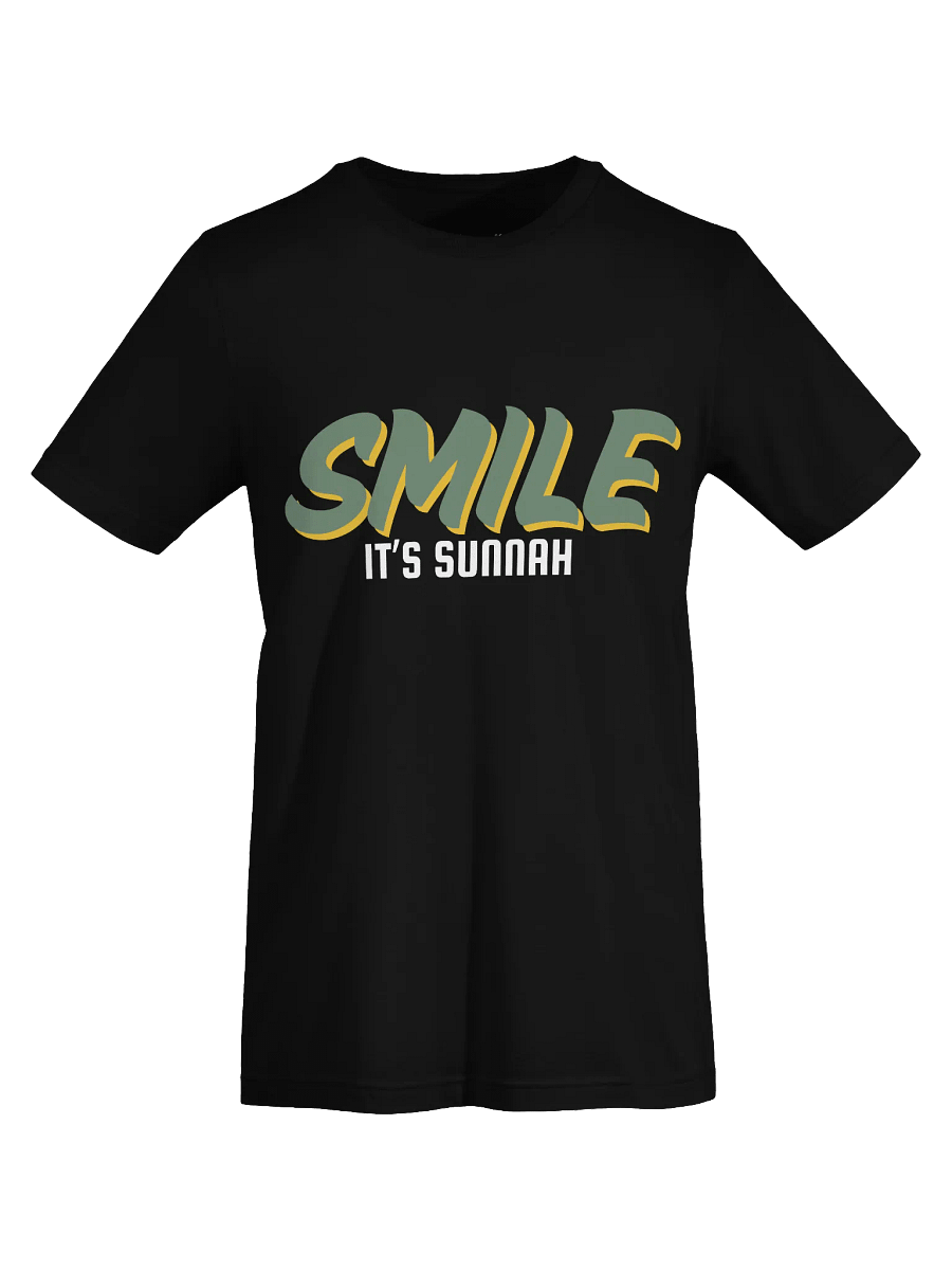 Dark "Smile It's Sunnah" T-Shirt in Muted Olive product image (1)