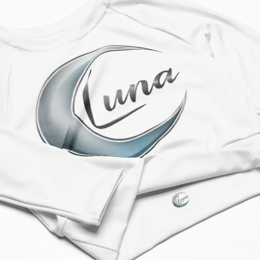 Luna Women's White Recycled Long Sleeve Crop Top - Sustainable Fashion with UPF 50+ product image (4)