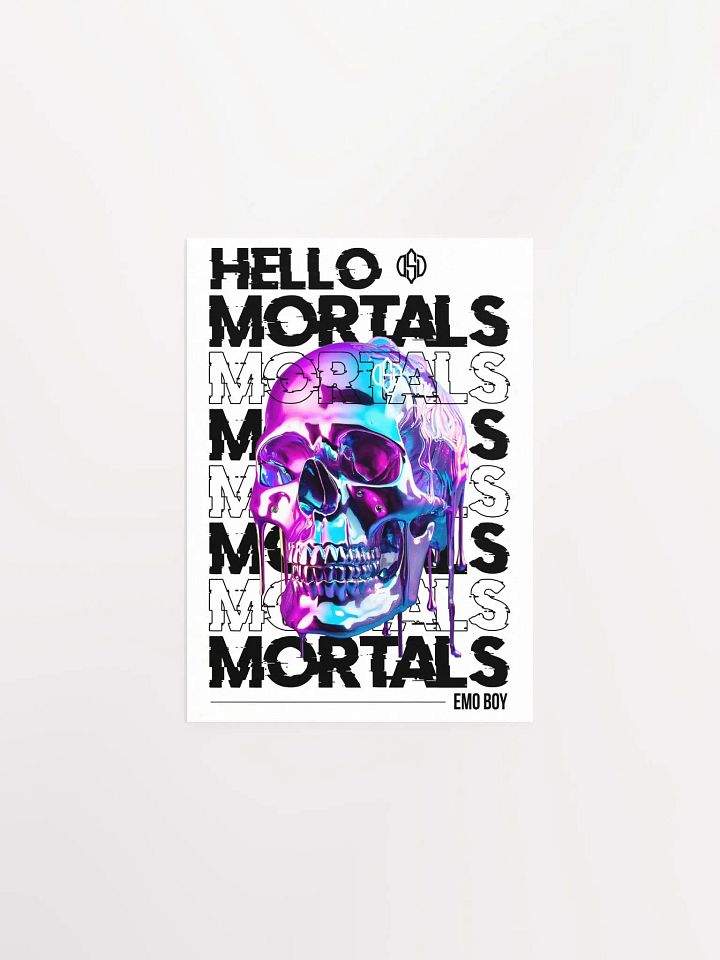 OFFSETDUET Hello Mortals Stylized Skull Poster product image (1)