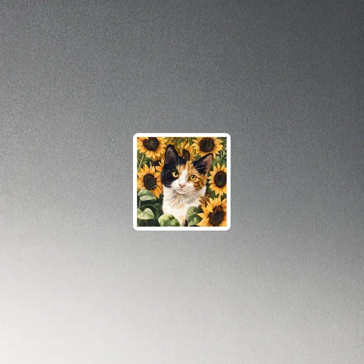 Sunflower Calico Cat Magnets product image (2)