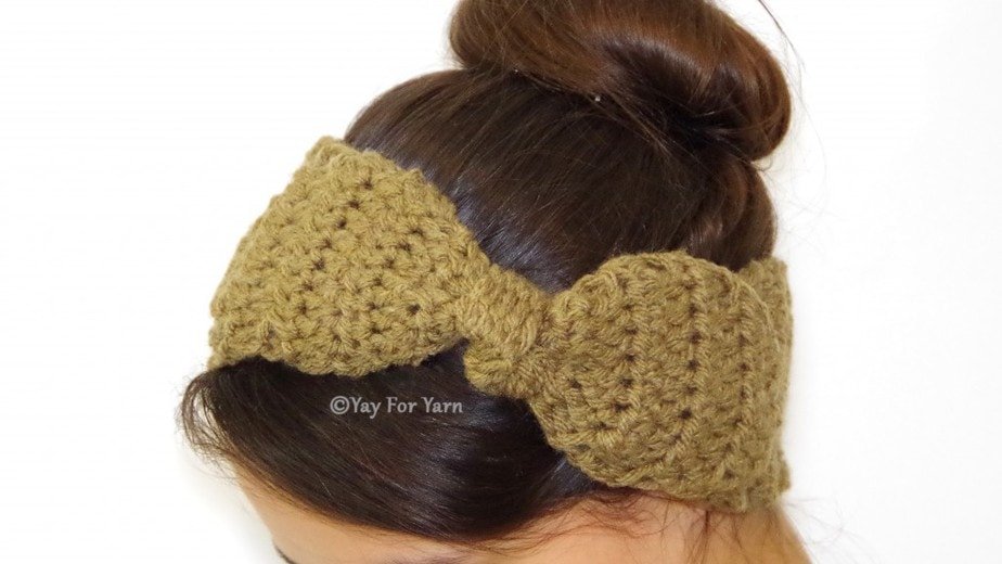 Knotted Bow Headband or Earwarmer - PDF Crochet Pattern & Video Tutorial product image (2)
