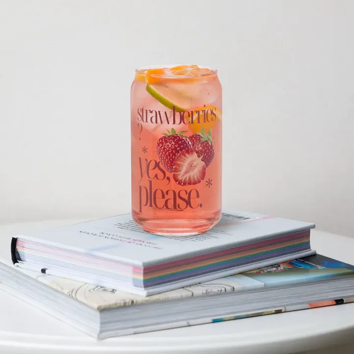 Retro 'Strawberries, Yes Please' Glassware Set product image (1)