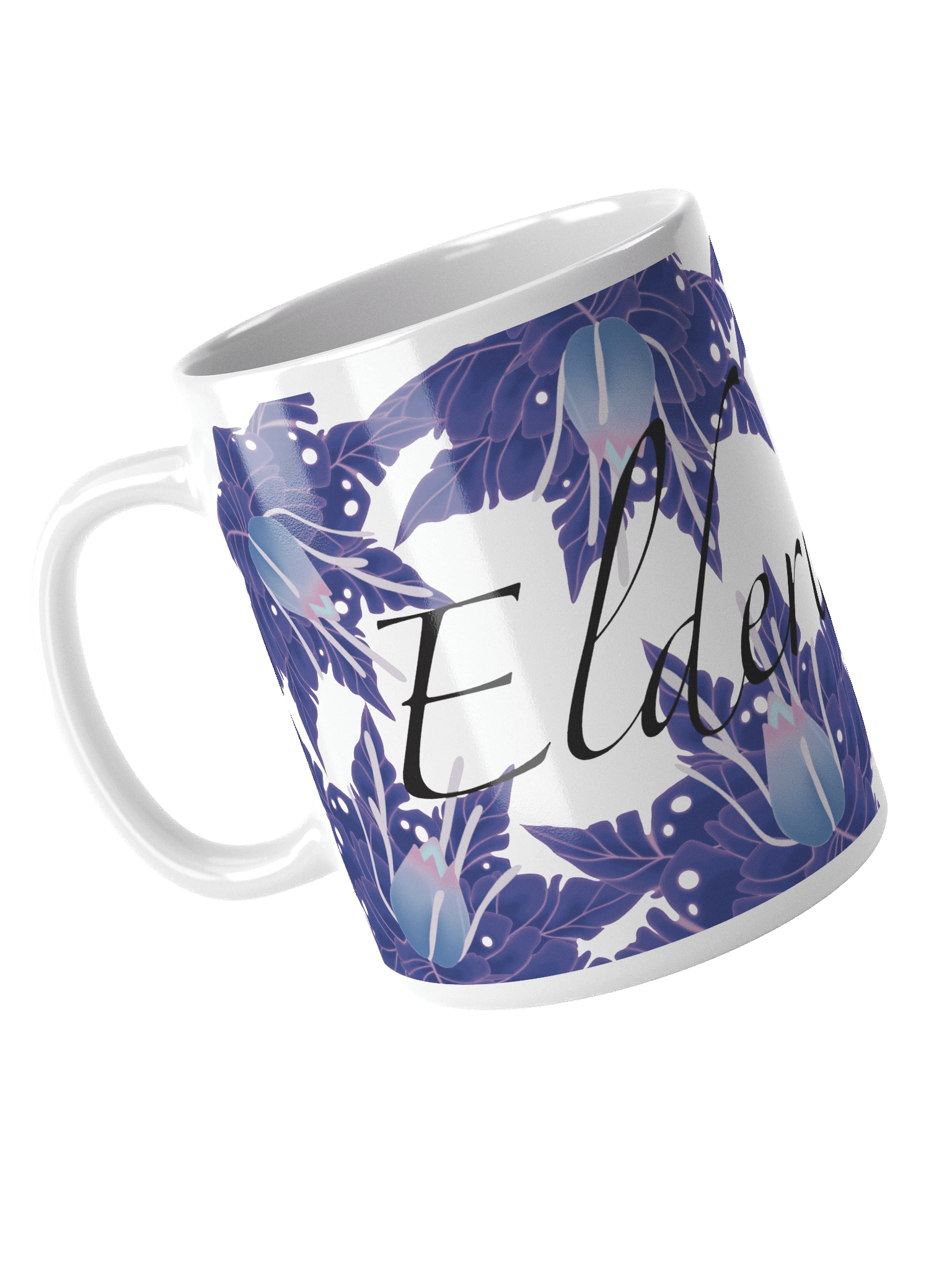 Floral Border White Glossy Mug product image (12)