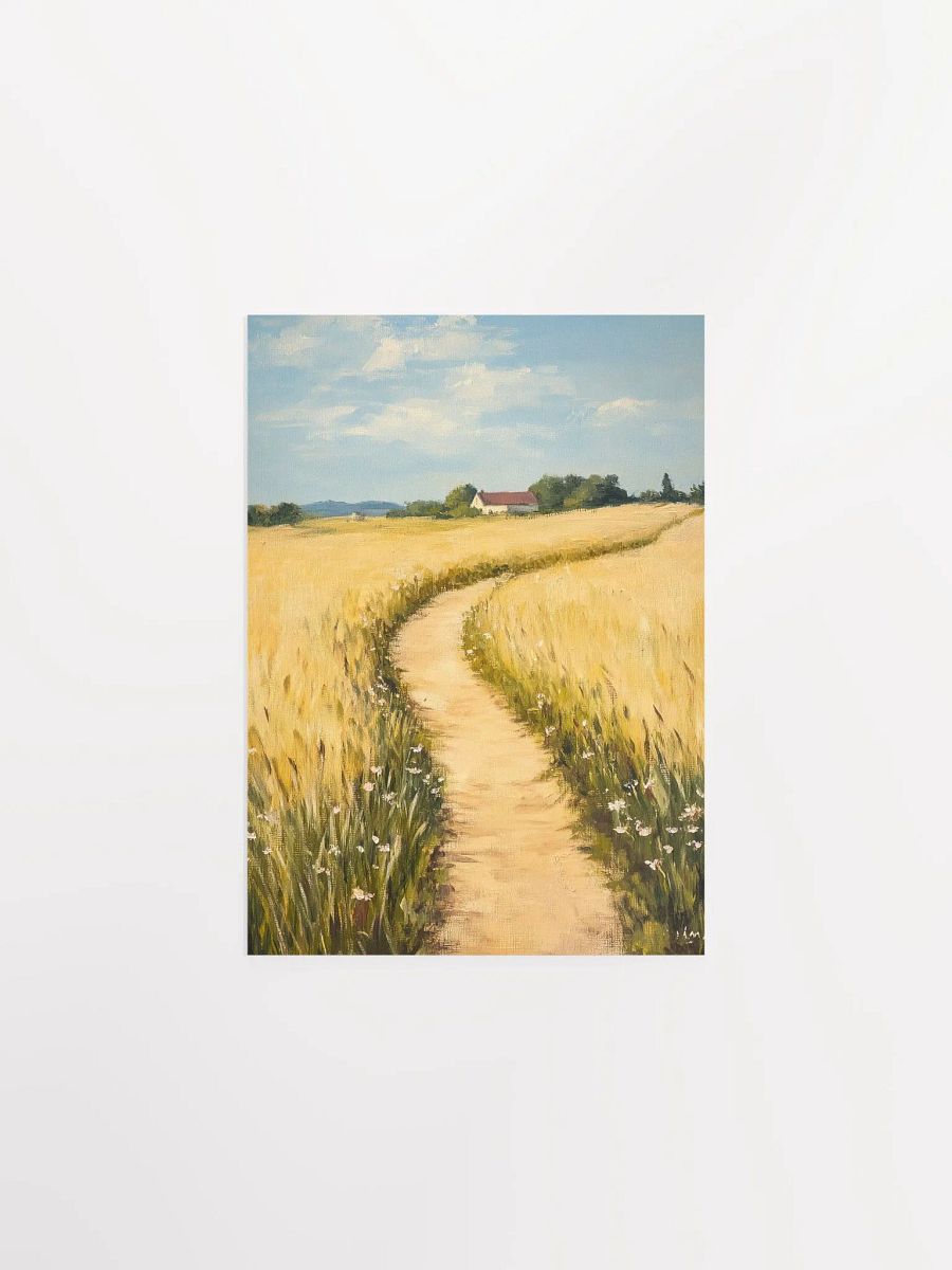 Golden Wheat Fields - Serene Farmhouse Landscape Art product image (4)