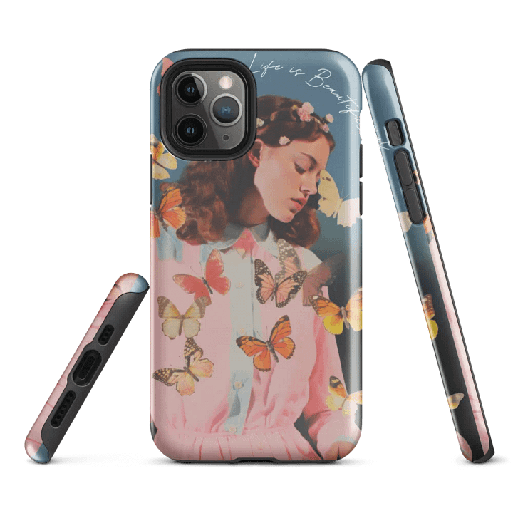 'Life is Beautiful' Butterfly Dreams iPhone® Tough Case product image (2)
