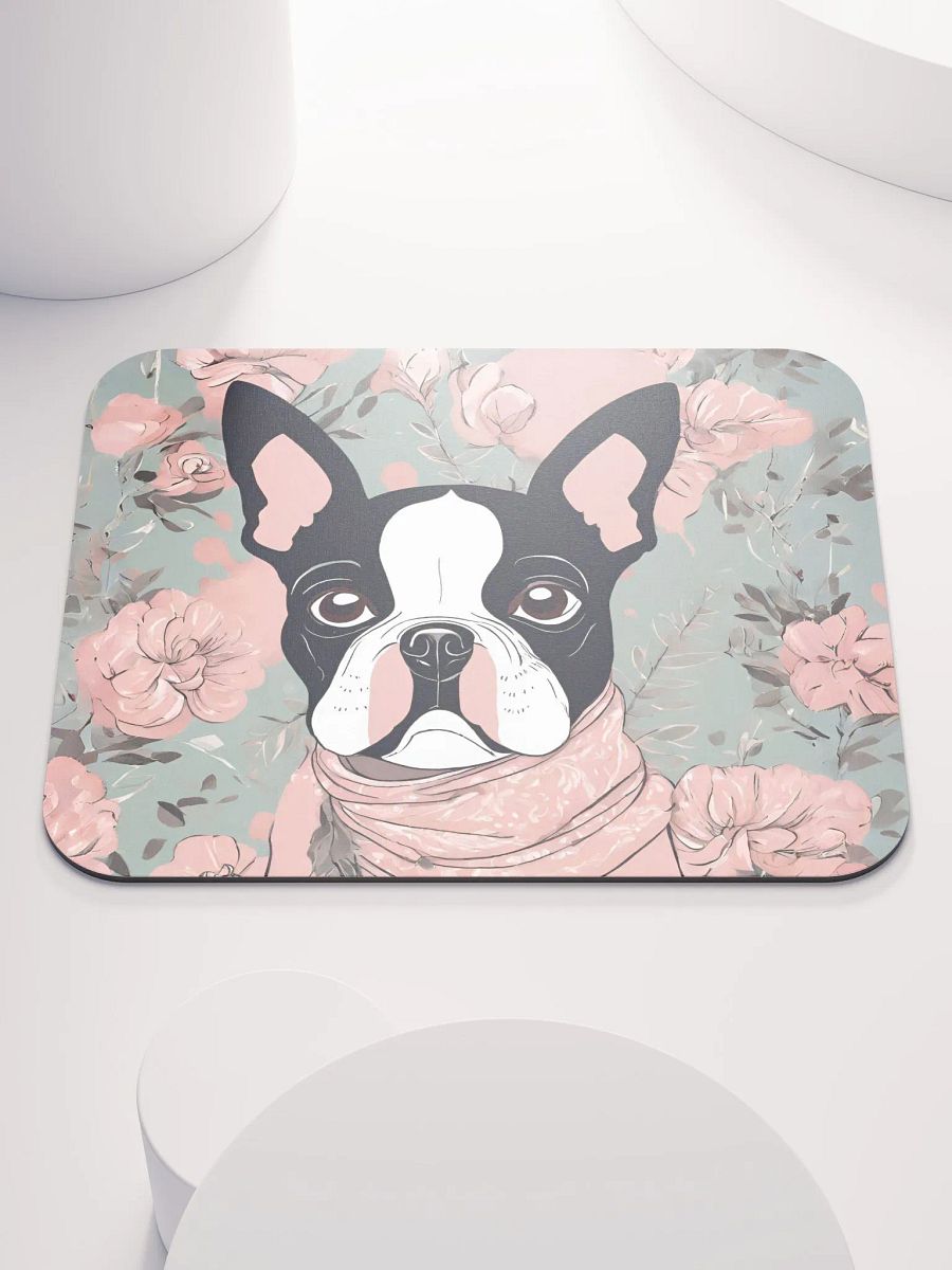 Floral Boston Terrier Mouse Pad product image (3)