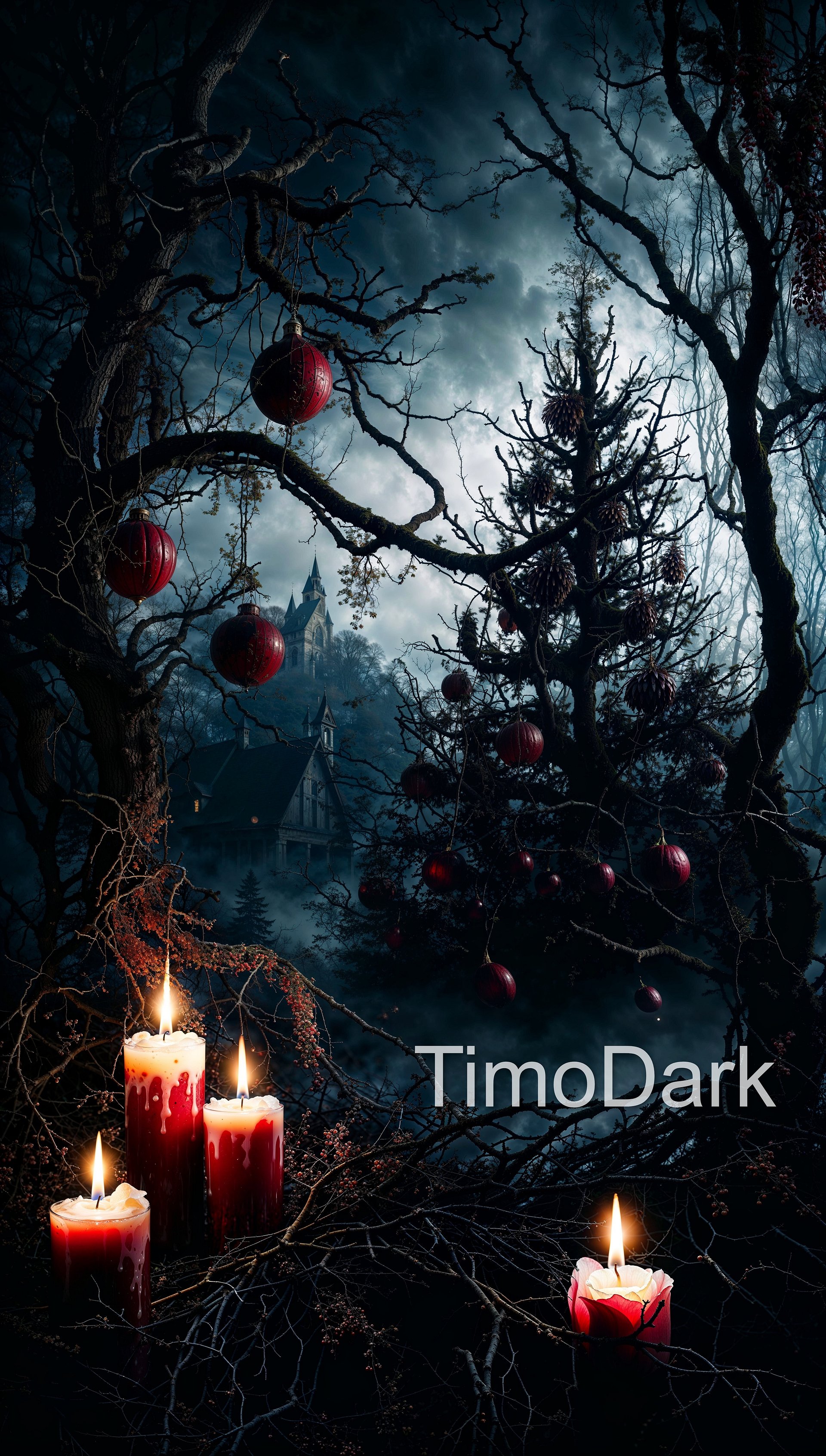 Gothic Festive Unease Phone Wallpaper product image (1)