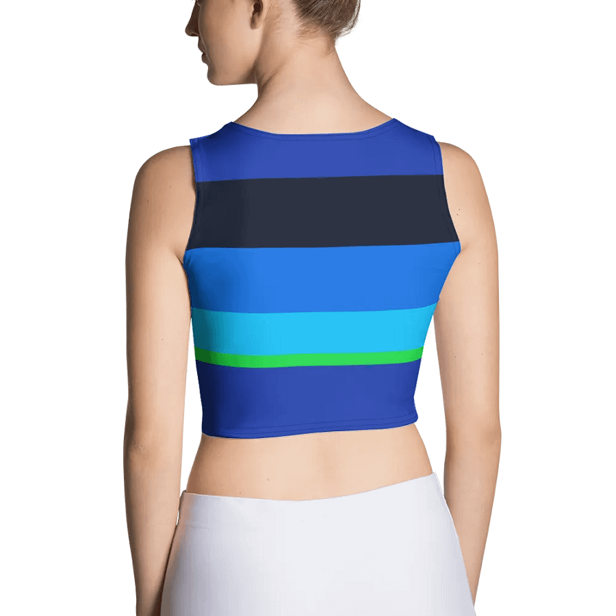 Blue/Green Color Block Crop Top T-Shirt product image (2)