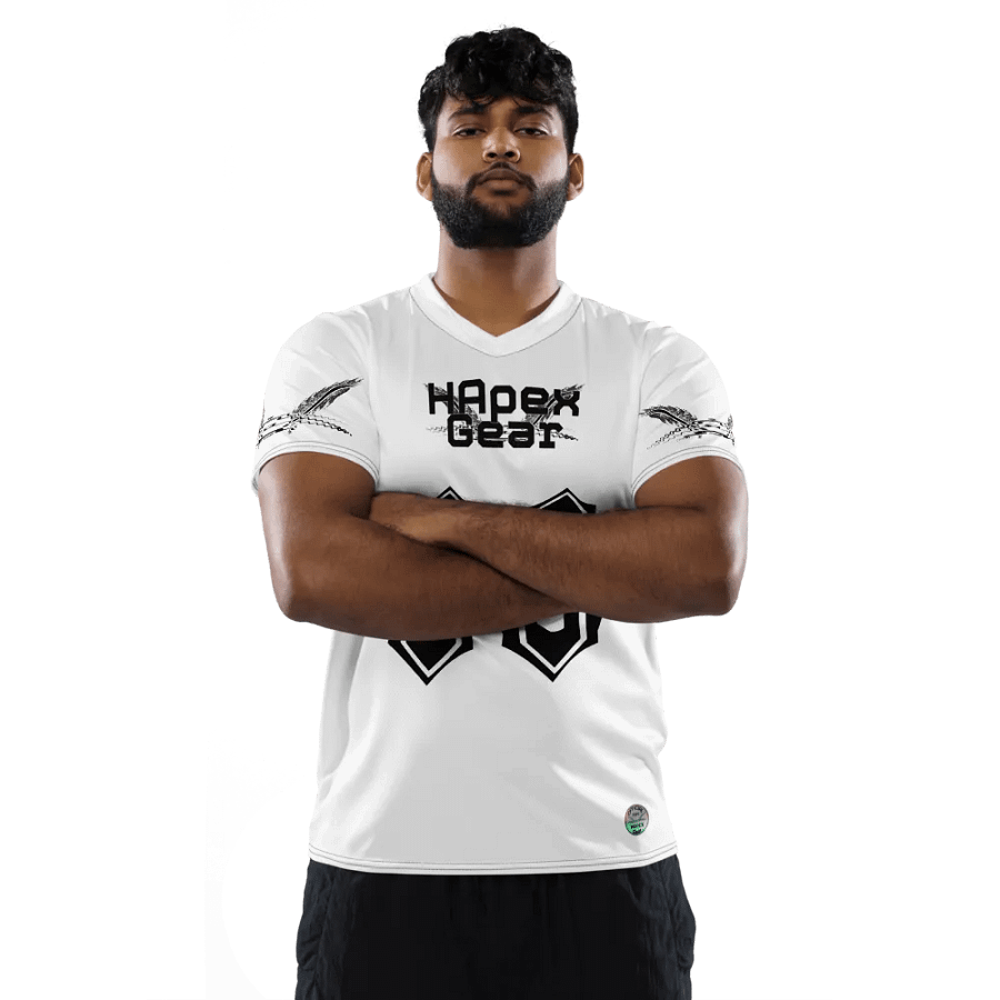 Sellout - White - Recycled Unisex Sports Jersey - Black HApex Gear Black Logo product image (5)