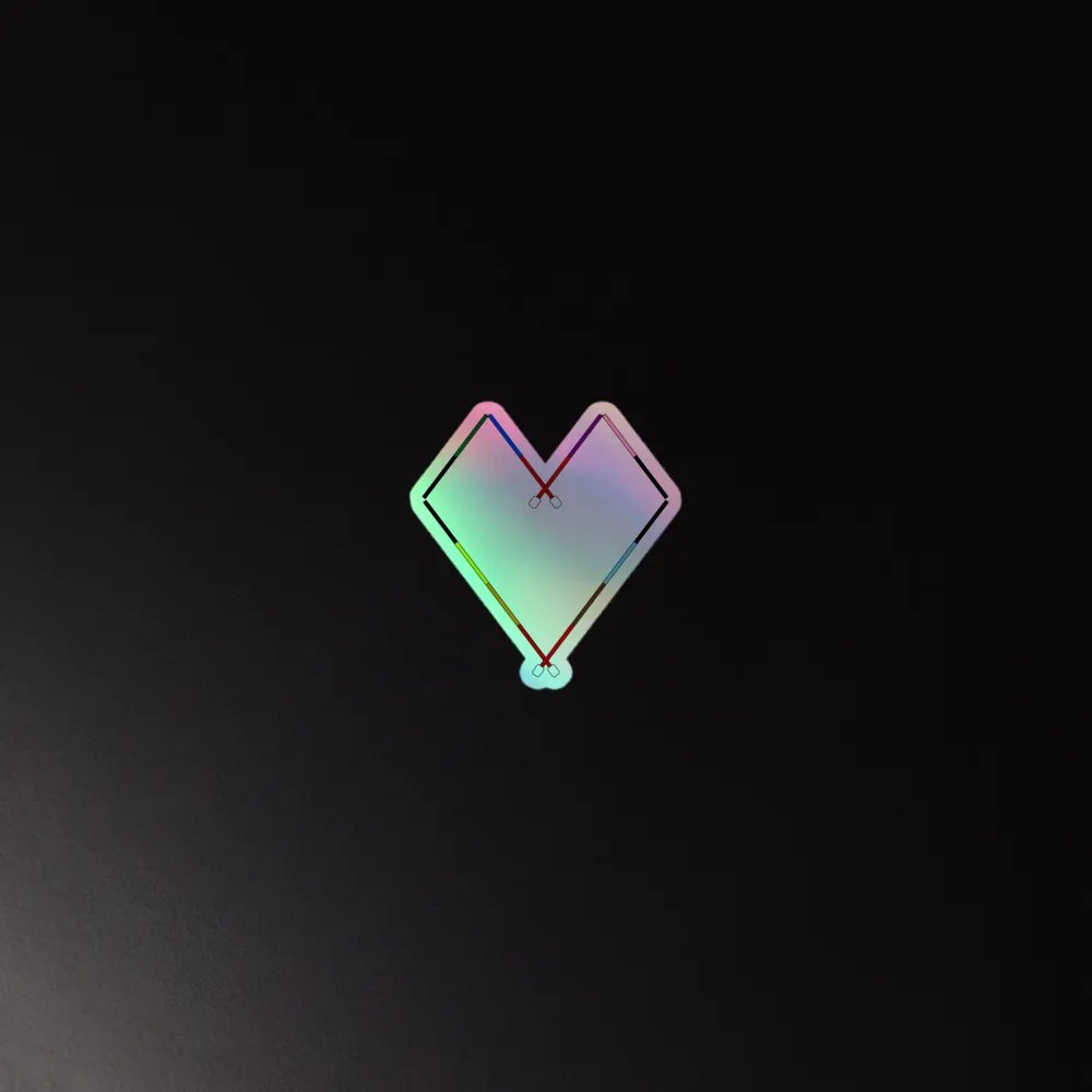 Love & Vision Spectrum Rainbow Cane Heart Holographic Sticker product image (2)