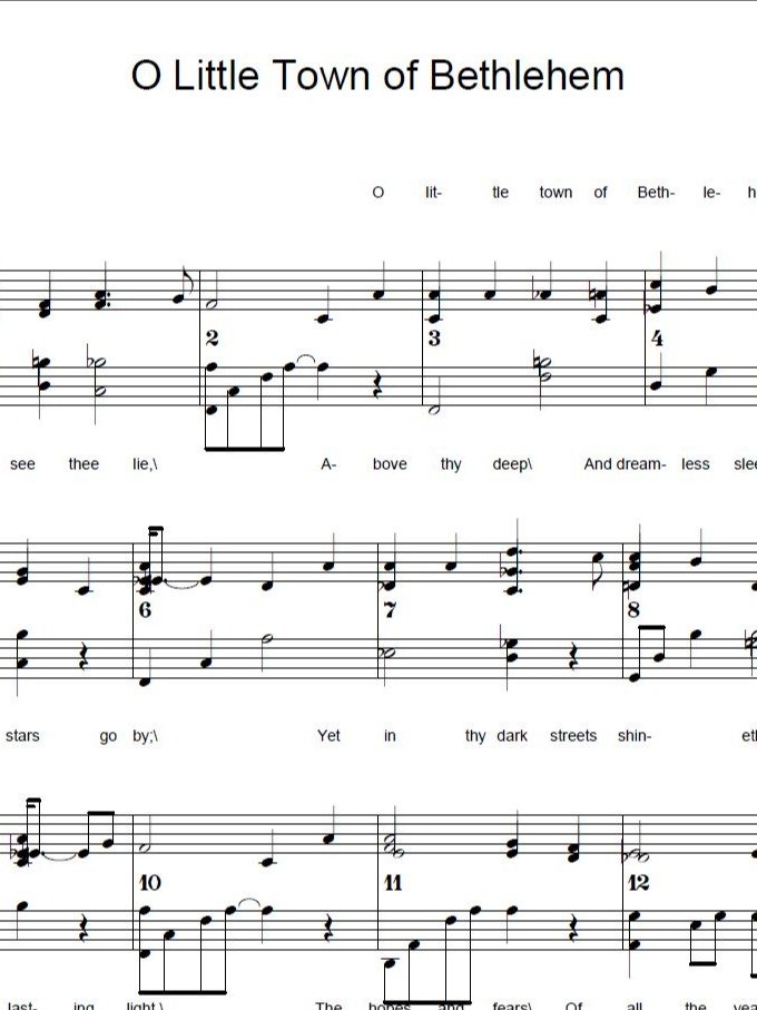 O Little Town of Bethlehem - Christmas - Piano sheet music product image (1)