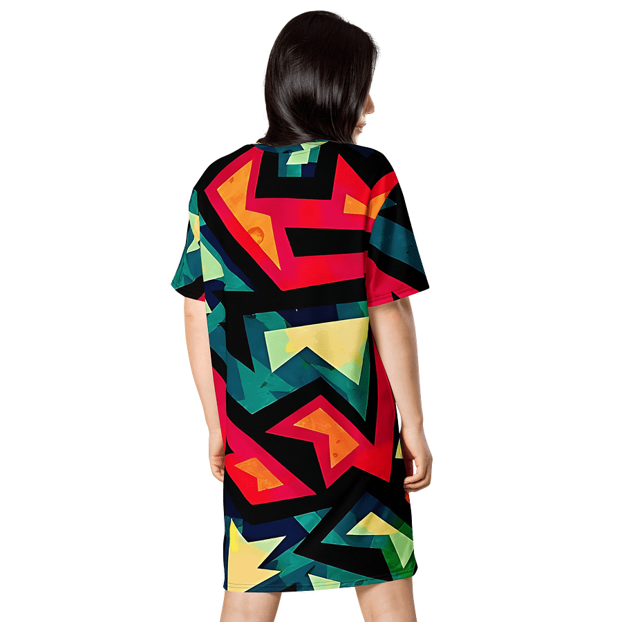 Dynamic Geometric Vibes T-Shirt Dress product image (2)