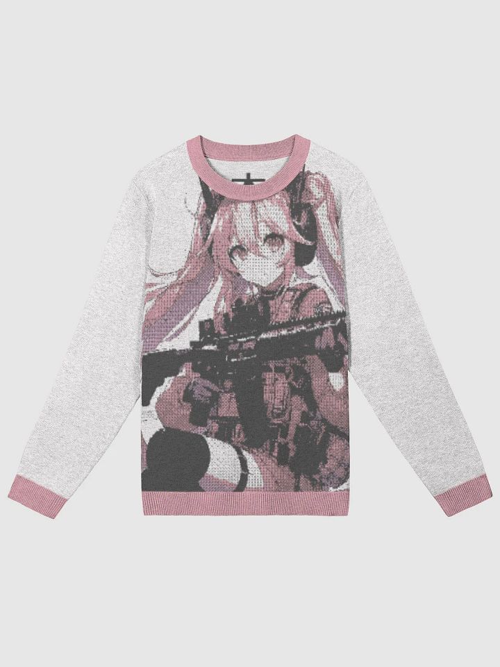 Pink Anime Soldier Girl Knit Sweater product image (5)